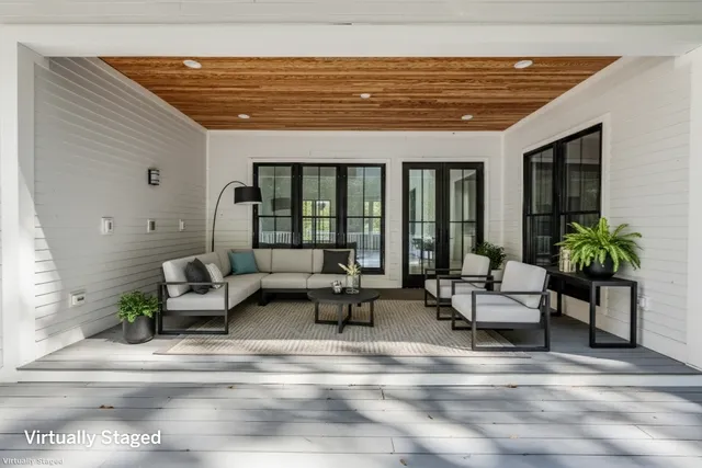 a living room with furniture