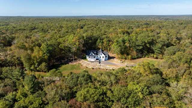 a view of a lake with a city