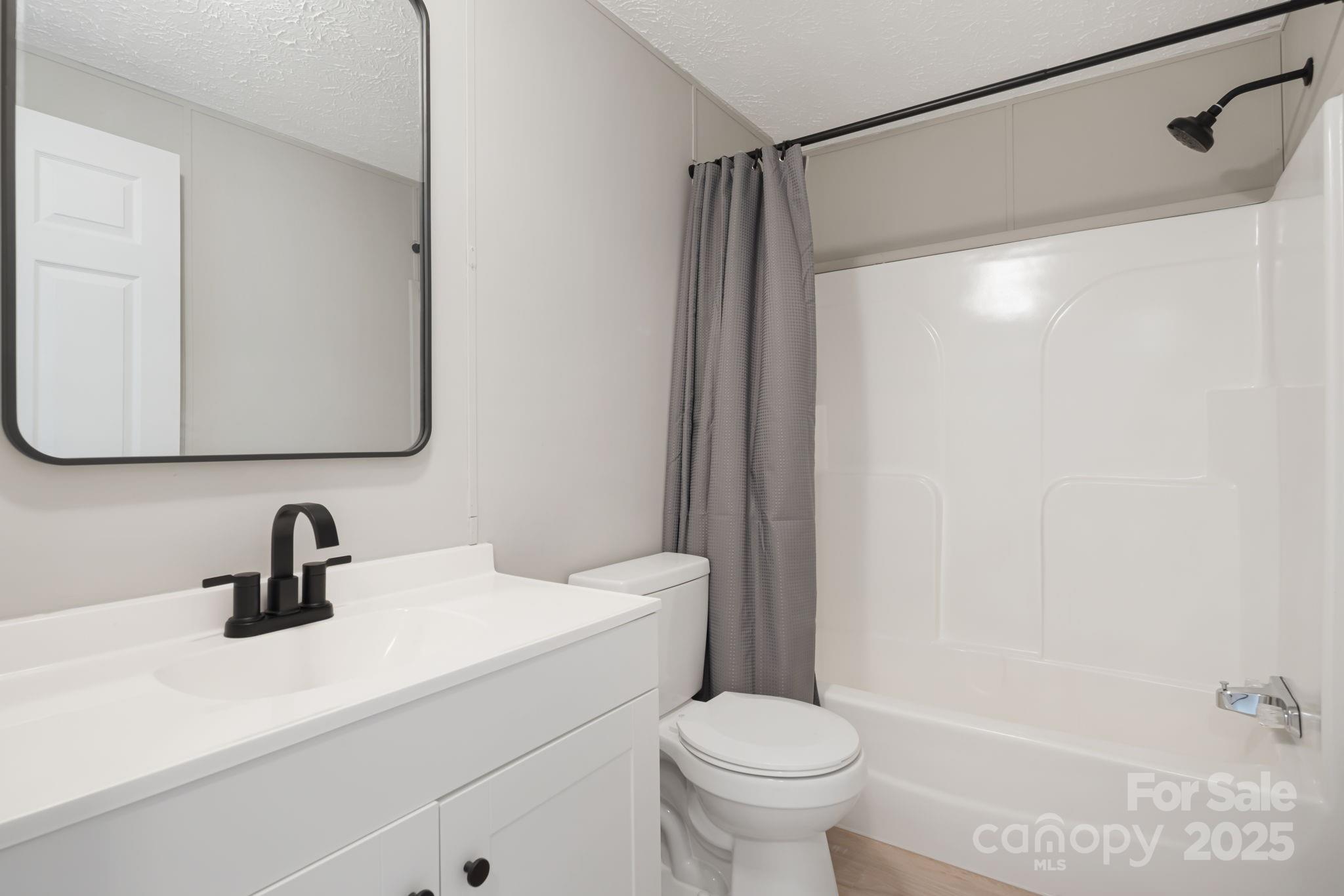 21 Toms Road Candler, NC 28715 - Photo 15 of 29 a bathroom with a sink a toilet and shower