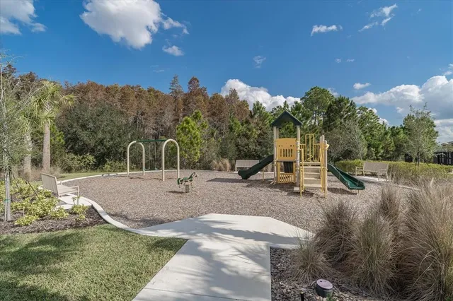 a view of a backyard