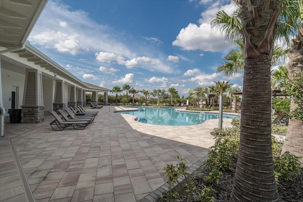 2466 Riversong Ldg Lane Wesley Chapel, FL 33543 - Photo 28 of 33 a view of swimming pool from a lake view