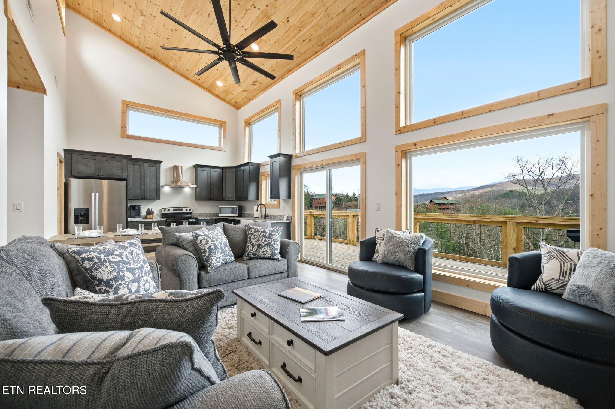 650 Ridge Top Loop Gatlinburg, TN 37738 - Photo 7 of 38 a living room with furniture and large windows