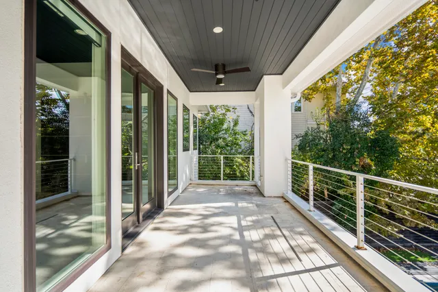 a view of porch with seating space