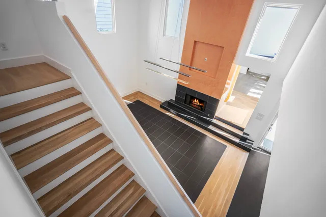 a view of a street with houses