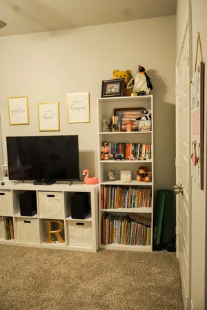 a living room with television and a flat screen tv