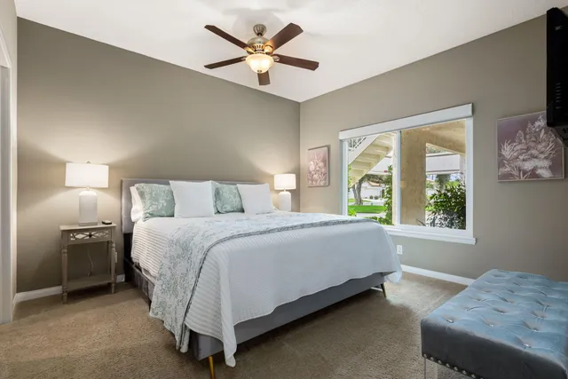 a view of a city with mountains in the background