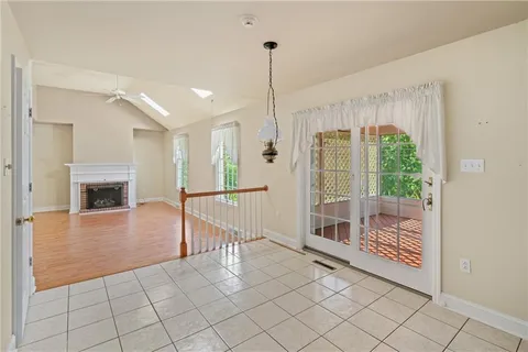a view of a hallway with entryway