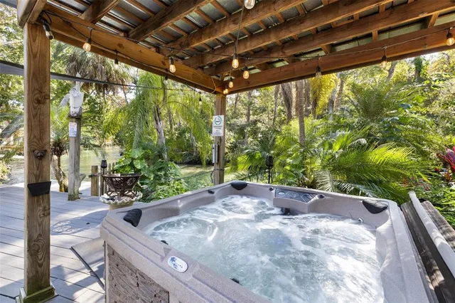 a view of backyard with green space