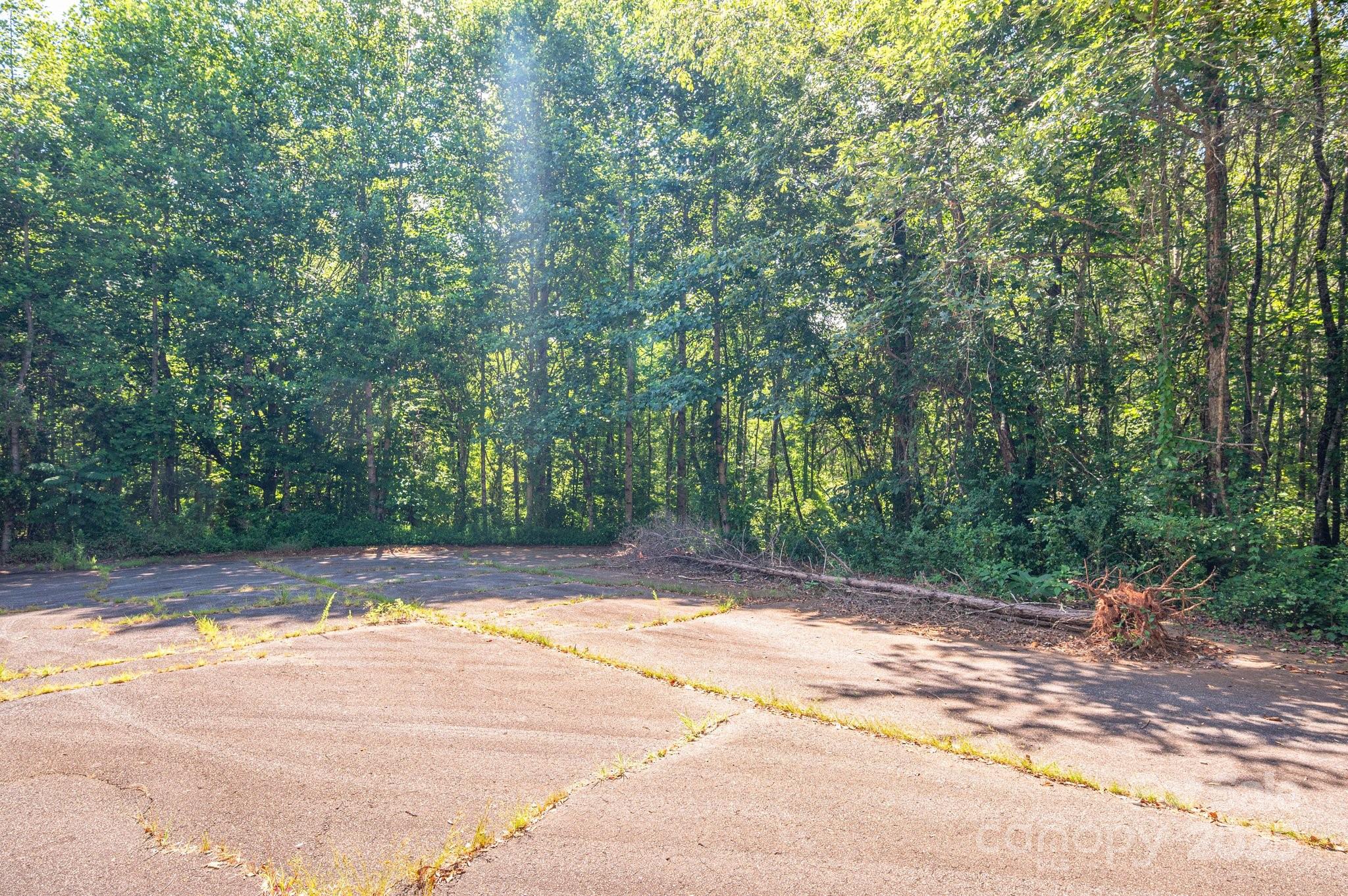 a view of a backyard with swimming pool
