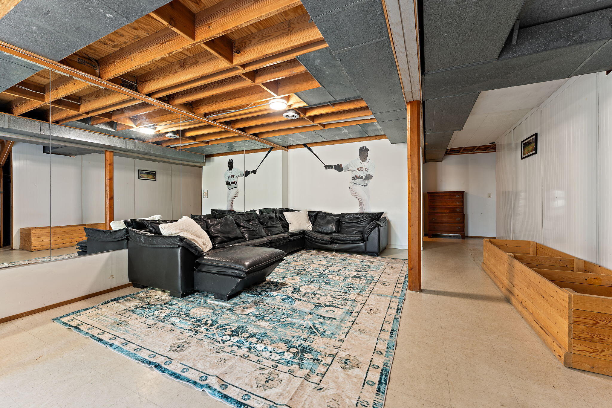 225 Warren Road Michigan City, IN 46360 - Photo 28 of 47 a living room with furniture and a flat screen tv
