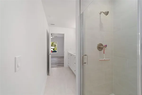 a bathroom with a shower
