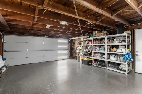 a view of a storage with racks