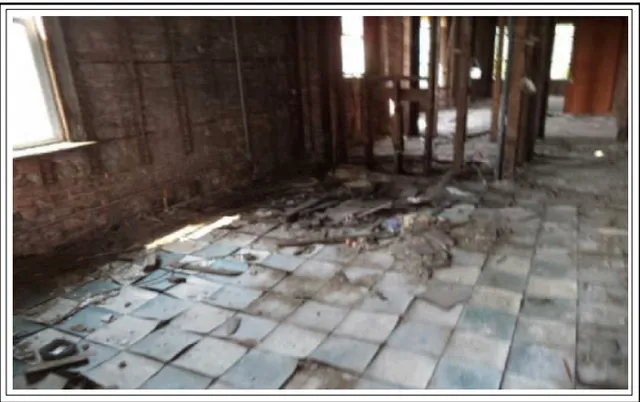 a view of wooden door