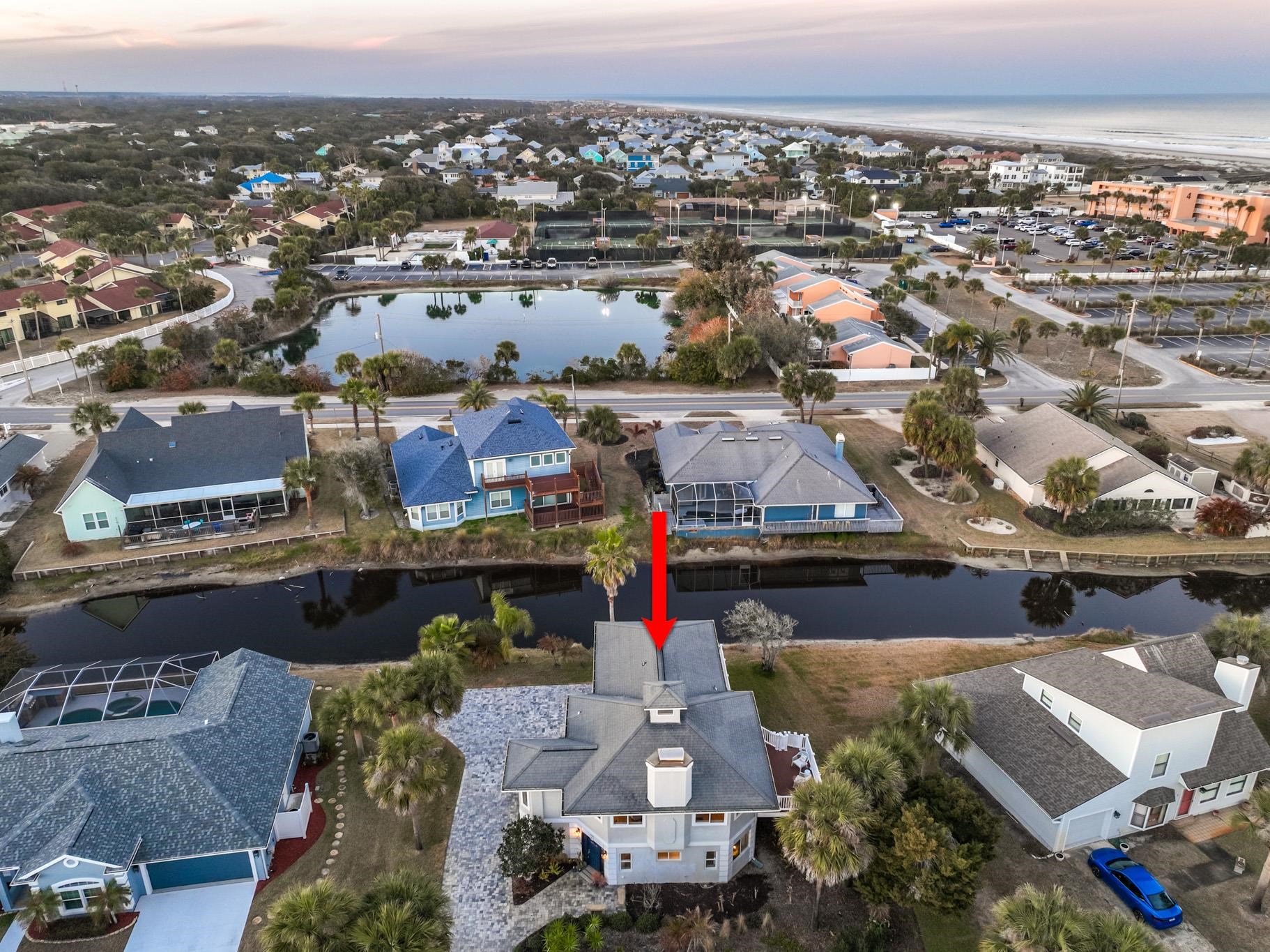7 Sabor De Sal Road St. Augustine, FL 32080 - Photo 52 of 59 Aerial view at dusk