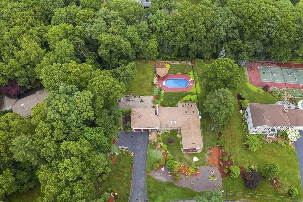 12 Sheridan Road Andover, MA 01810 - Photo 4 of 40 an aerial view of a house with a yard basket ball court and outdoor seating