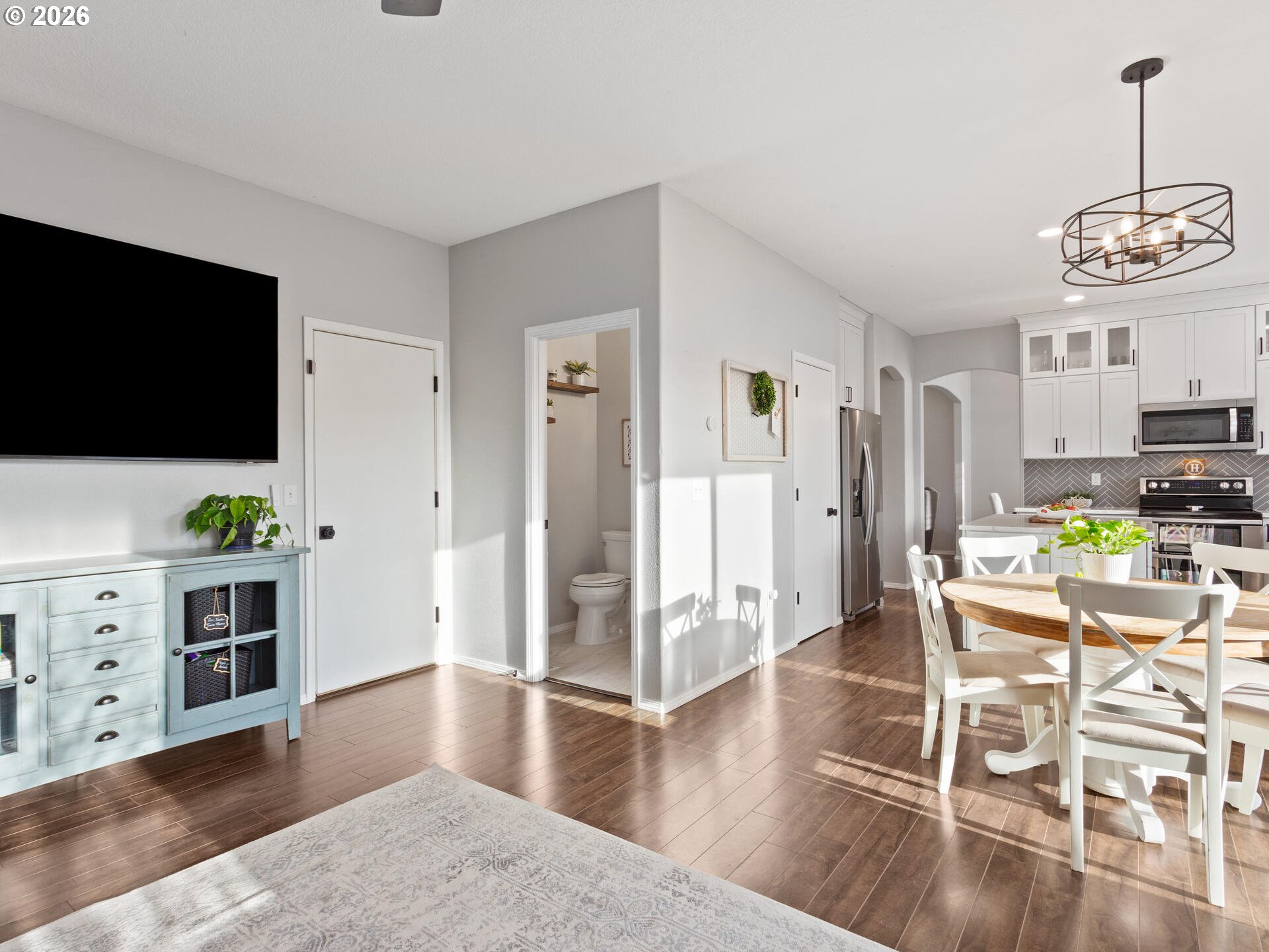 5468 J Street Washougal, WA 98671 - Photo 14 of 48 a view of a livingroom with furniture and wooden floor