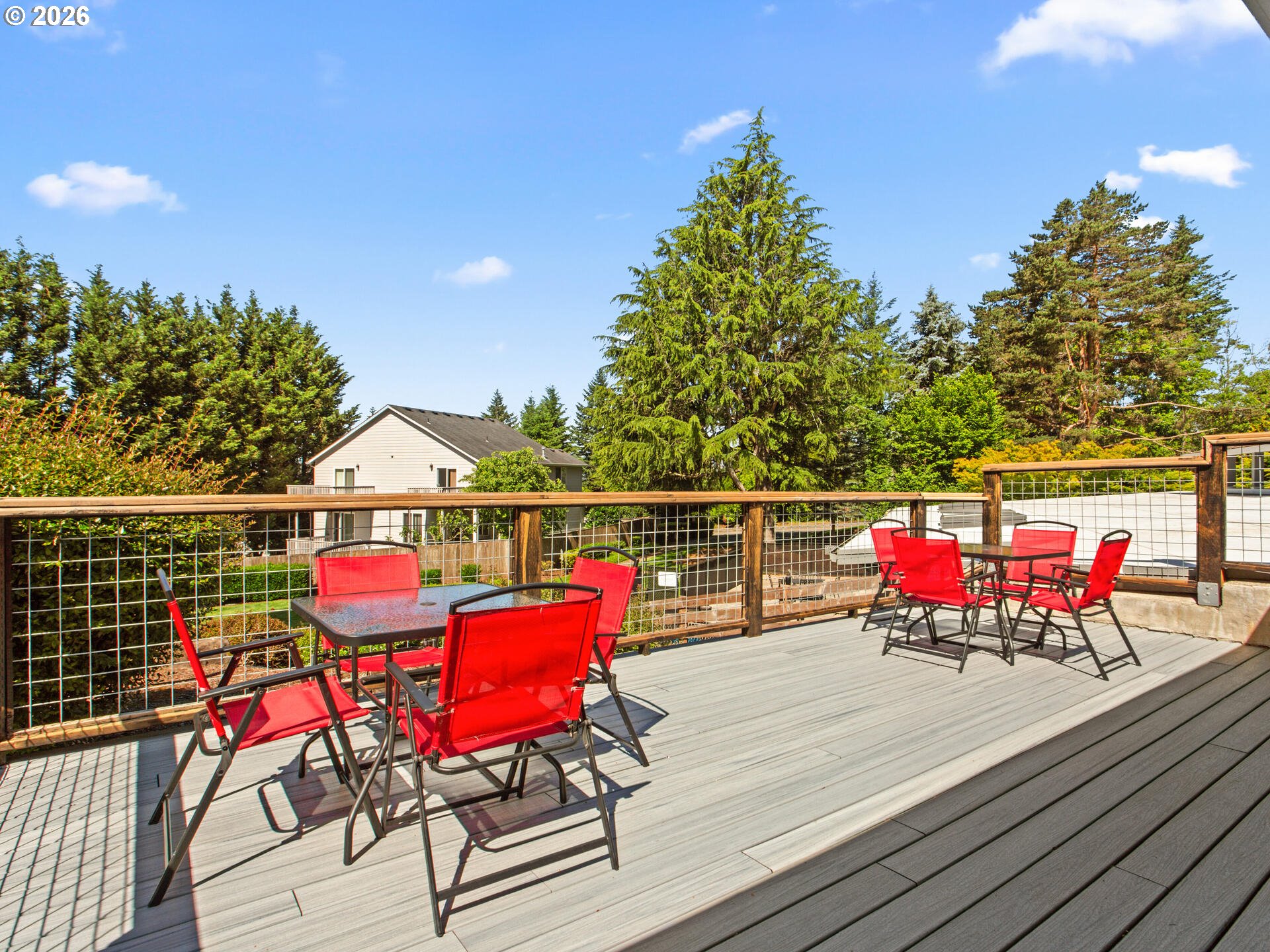5468 J Street Washougal, WA 98671 - Photo 40 of 48 an outdoor sitting area with furniture and wooden deck