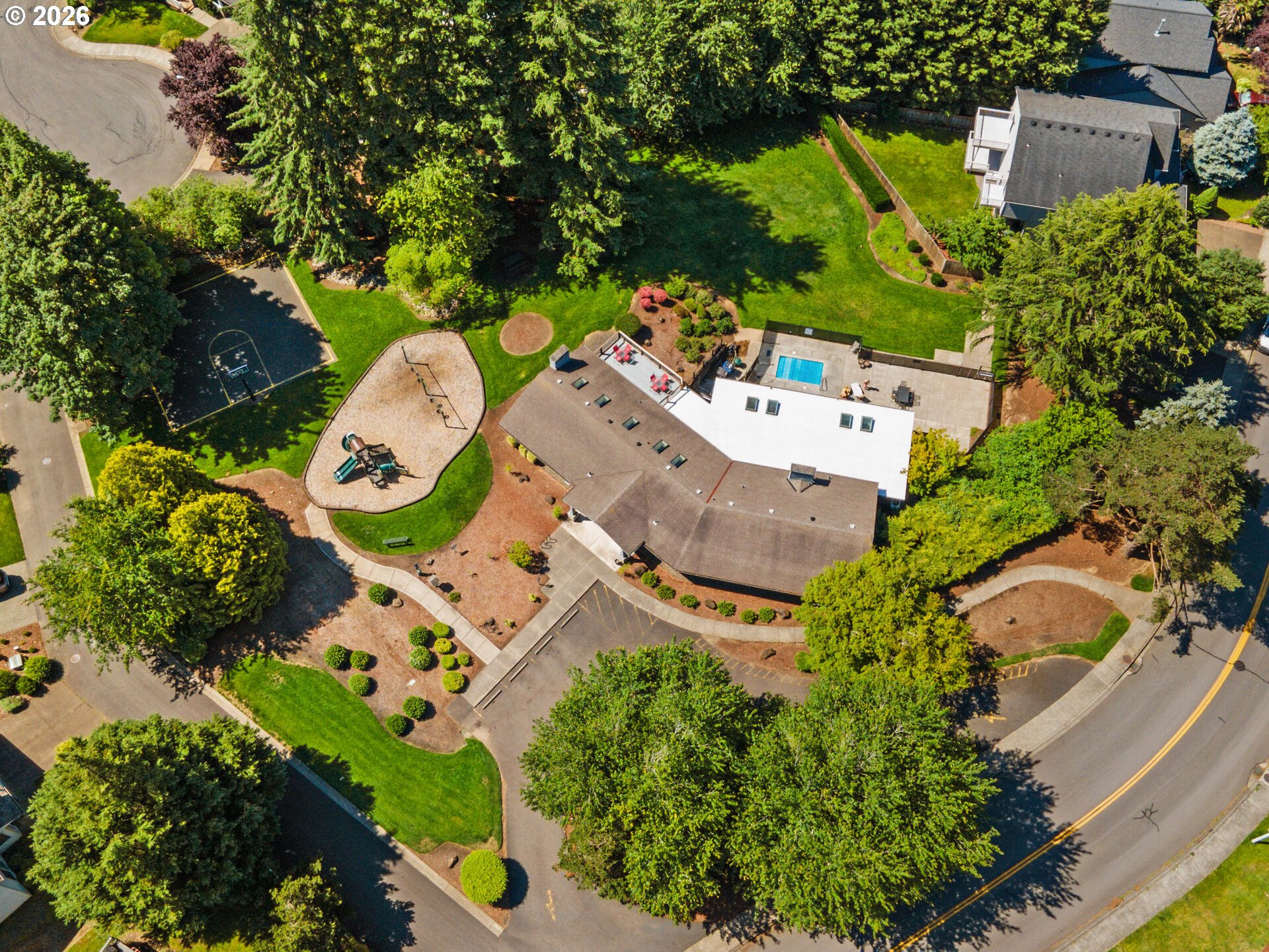 5468 J Street Washougal, WA 98671 - Photo 47 of 48 an aerial view of a house with a garden