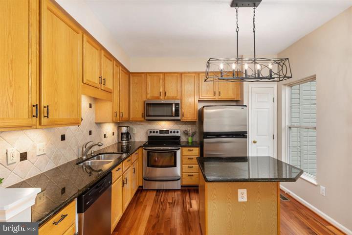 43393 Chokeberry Square Ashburn, VA 20147 - Photo 6 of 31 a kitchen with stainless steel appliances granite countertop a sink refrigerator and cabinets