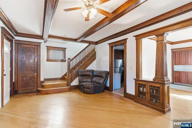 a view of an entryway with staircase