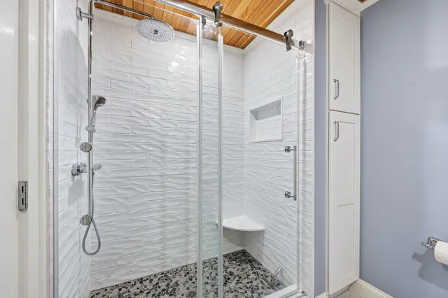 a bathroom with a shower
