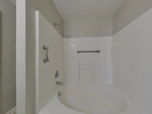 a bathroom with a bathtub