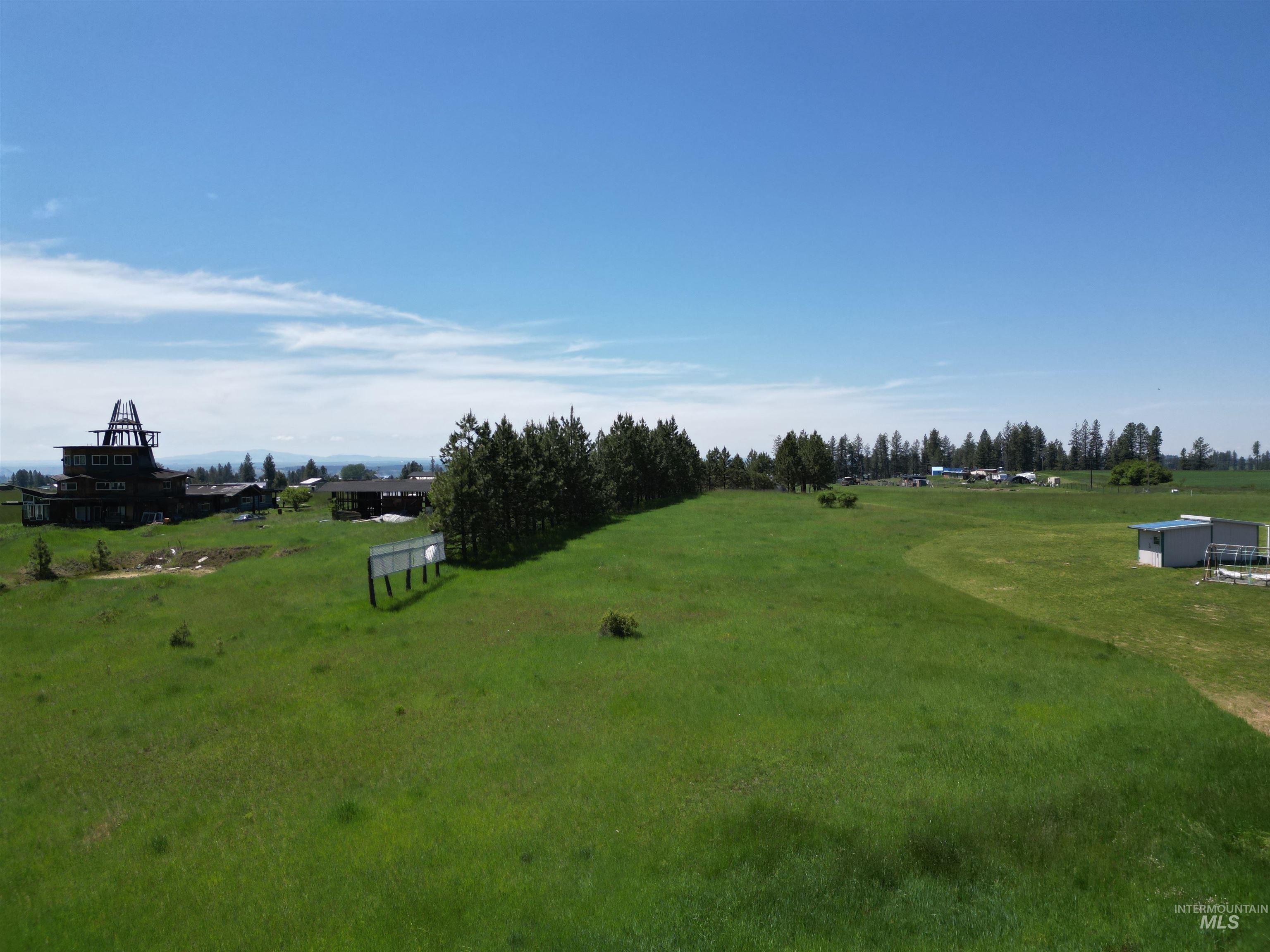 135 Harrisburg Road Kamiah, ID 83536 - Photo 2 of 41 Expansive green terrain featuring distant structures and scattered trees under a clear sky