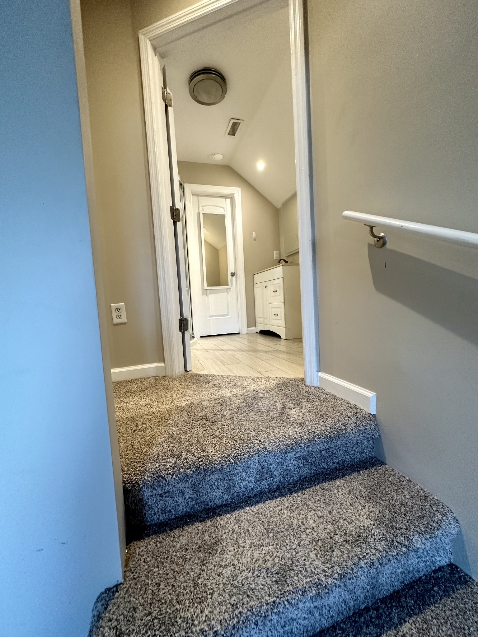 123 Biggs Road Cottontown, TN 37048 - Photo 35 of 39 a bathroom with a granite countertop sink and a mirror