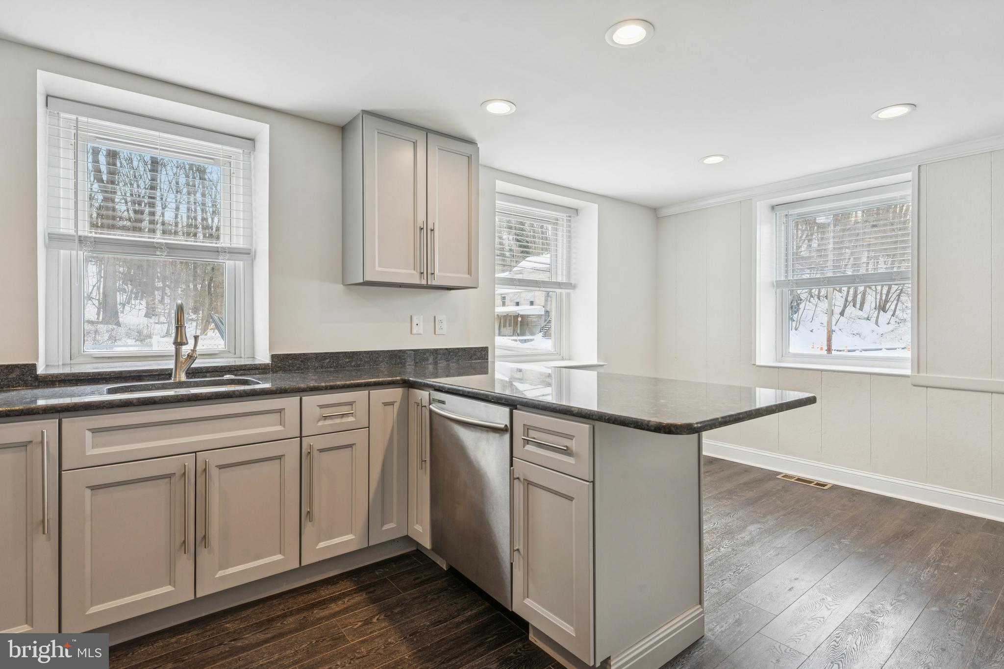 3 South Brandywine Avenue, Unit 1 Modena, PA 19320 - Photo 8 of 27 a kitchen with stainless steel appliances granite countertop a sink and cabinets with wooden floor