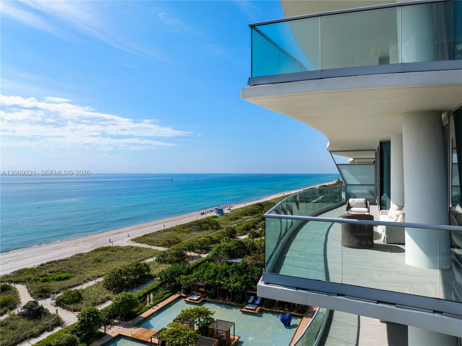 9349 Collins Avenue, Unit 801 Surfside, FL 33154 - Photo 6 of 59 a view of a balcony with ocean view