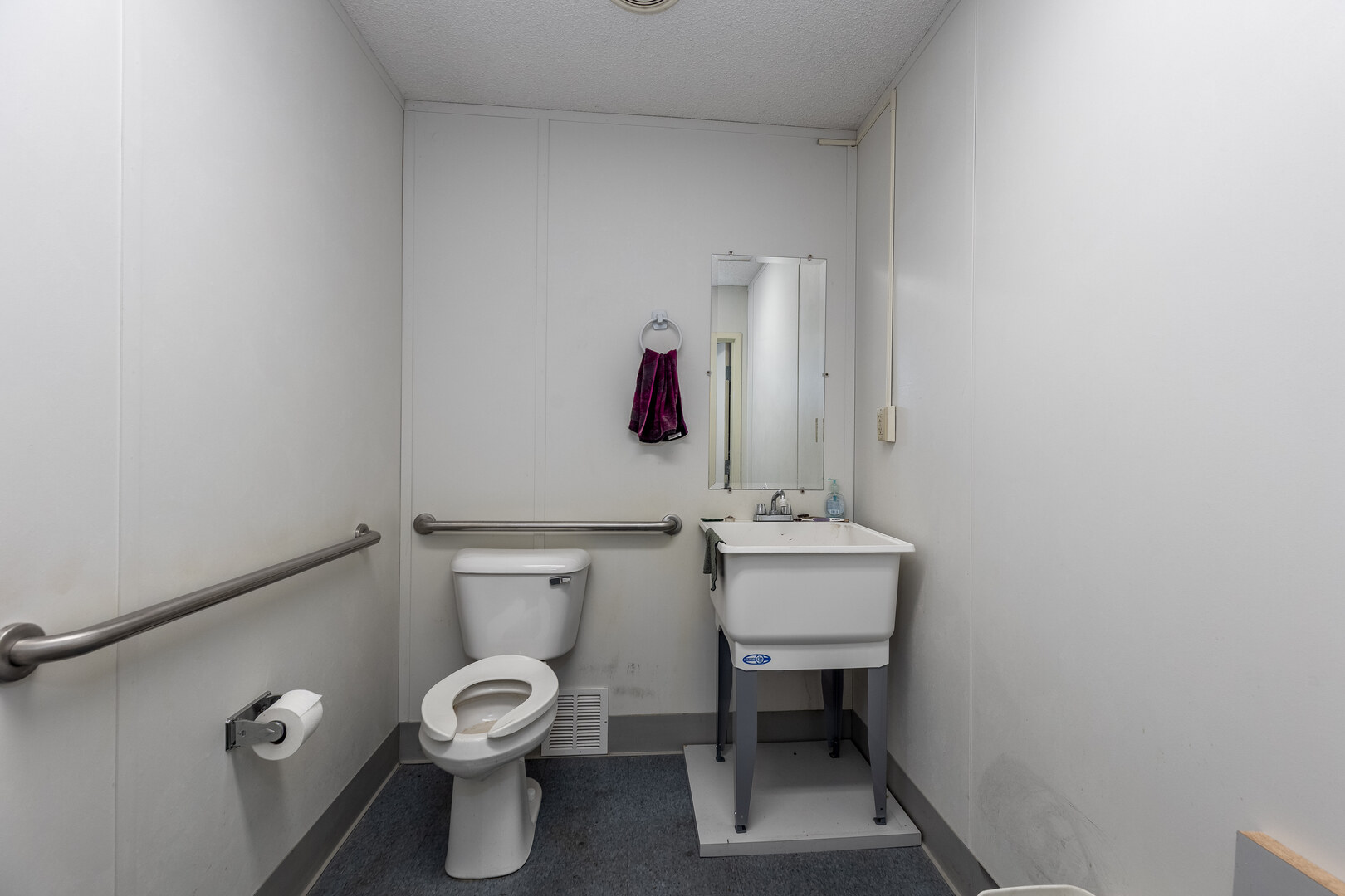 1313 Chestnut Street Ottawa, IL 61350 - Photo 17 of 30 a bathroom with a toilet a sink and mirror
