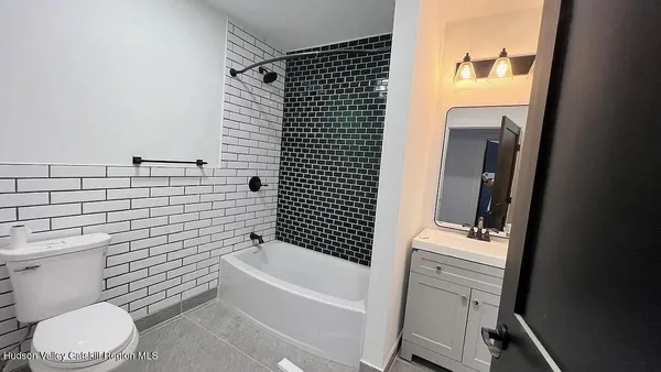a bathroom with a toilet and a bathtub