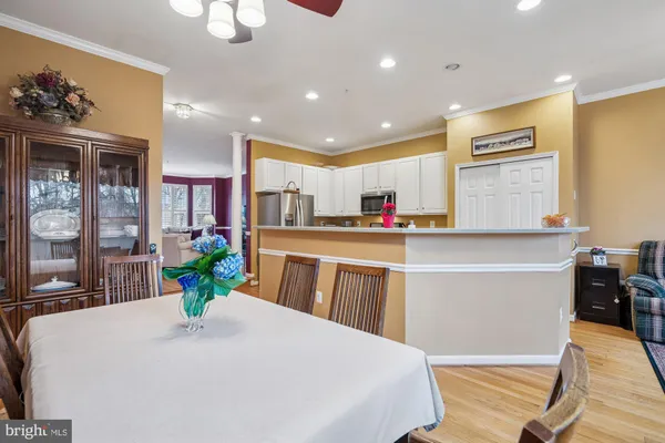 a kitchen with counter top space and appliances
