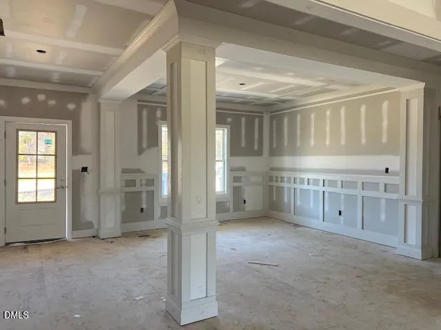 a view of a hallway with an empty room