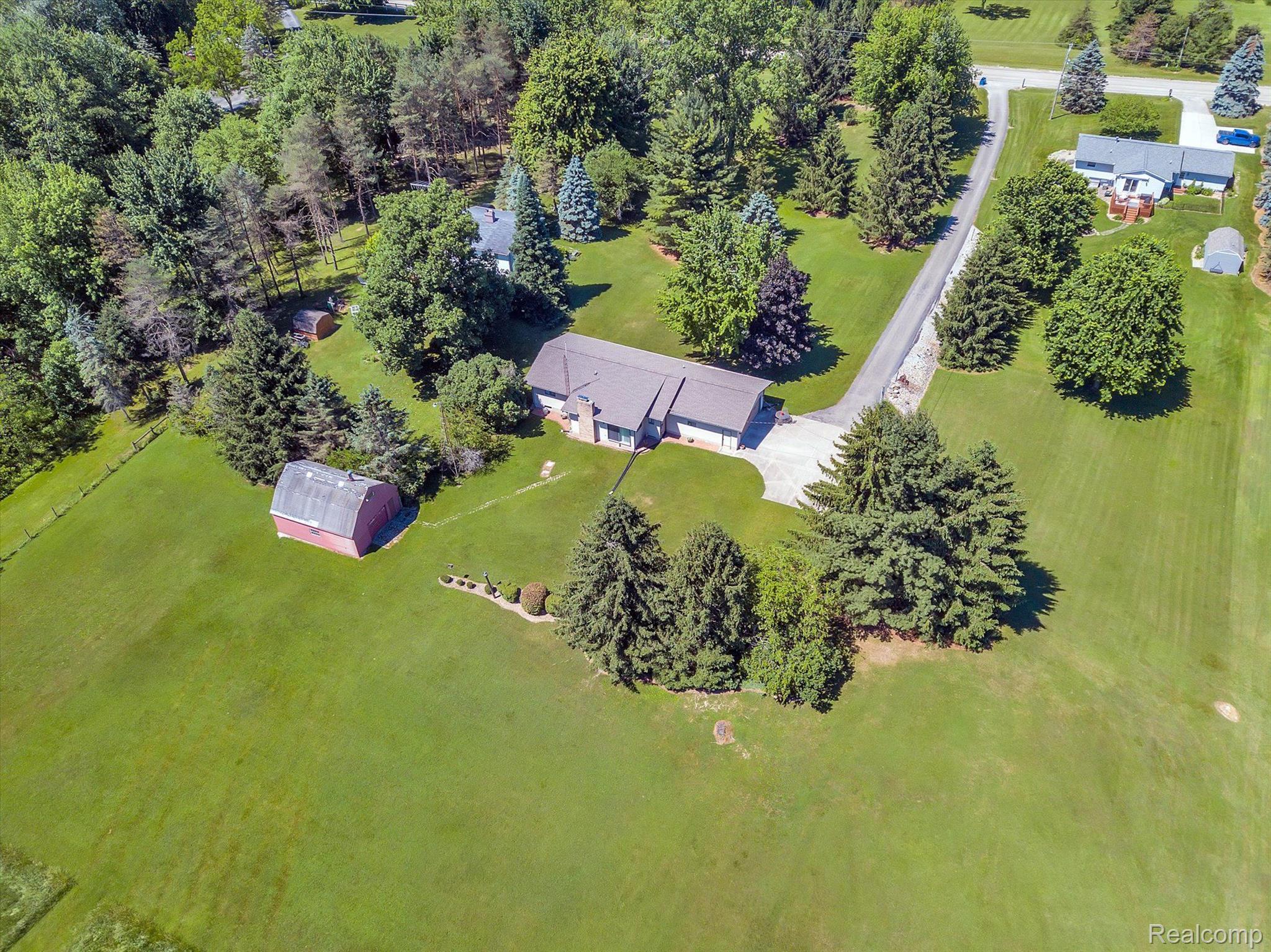 12265 Sharp Road Linden, MI 48451 - Photo 33 of 34 Closer Aerial view of front part of property