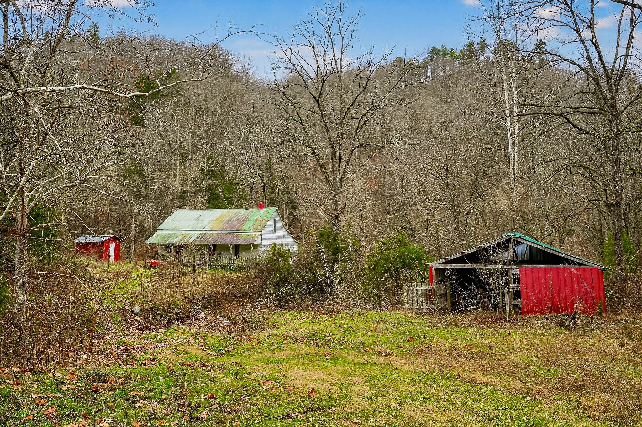 2578 Pea Ridge Road Liberty, TN 37095 - Photo 33 of 48 a backyard of a house with lots of green space and fountain