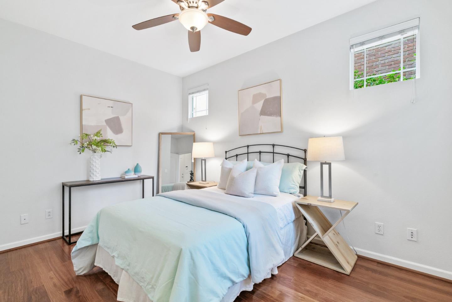 4334 Watson Circle Santa Clara, CA 95054 - Photo 21 of 38 a bedroom with a bed and a chandelier