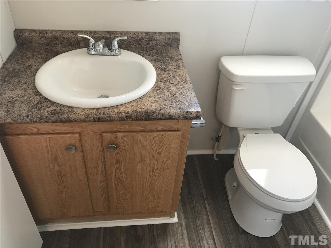 368 Massengill Pond Road Angier, NC 27501 - Photo 10 of 19 a bathroom with a toilet a sink and a mirror