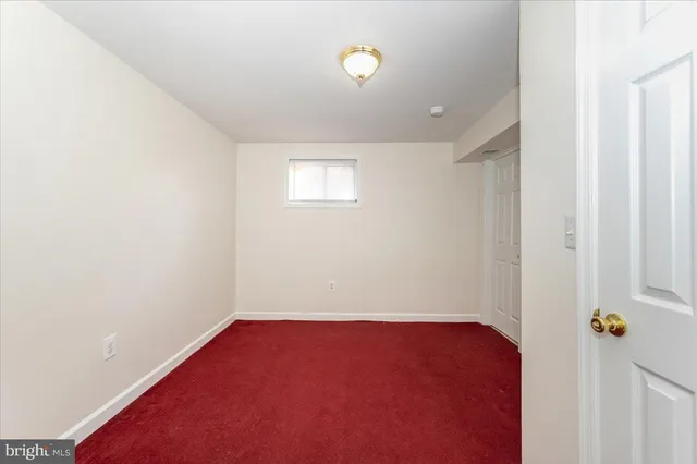 a view of a room with a window