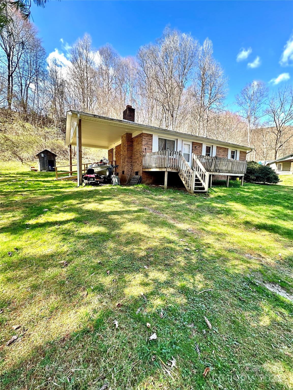 186 Stiles Road Waynesville, NC 28786 - Photo 2 of 18 a view of a big yard with plants and large trees