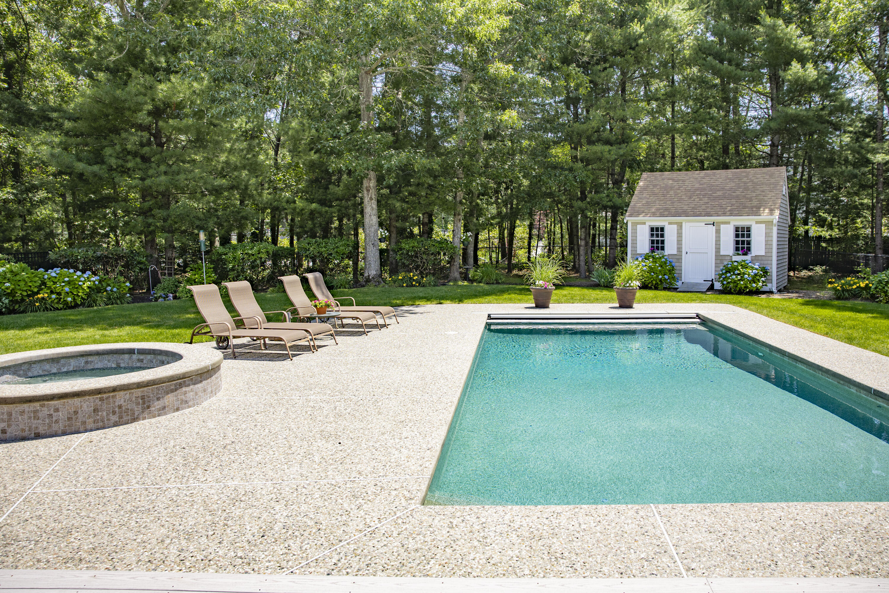 98 Bunker Hill Road Osterville, MA 02655 - Photo 69 of 88 a swimming pool with outdoor seating and yard