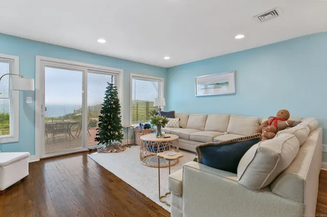 a view of a terrace with sitting area