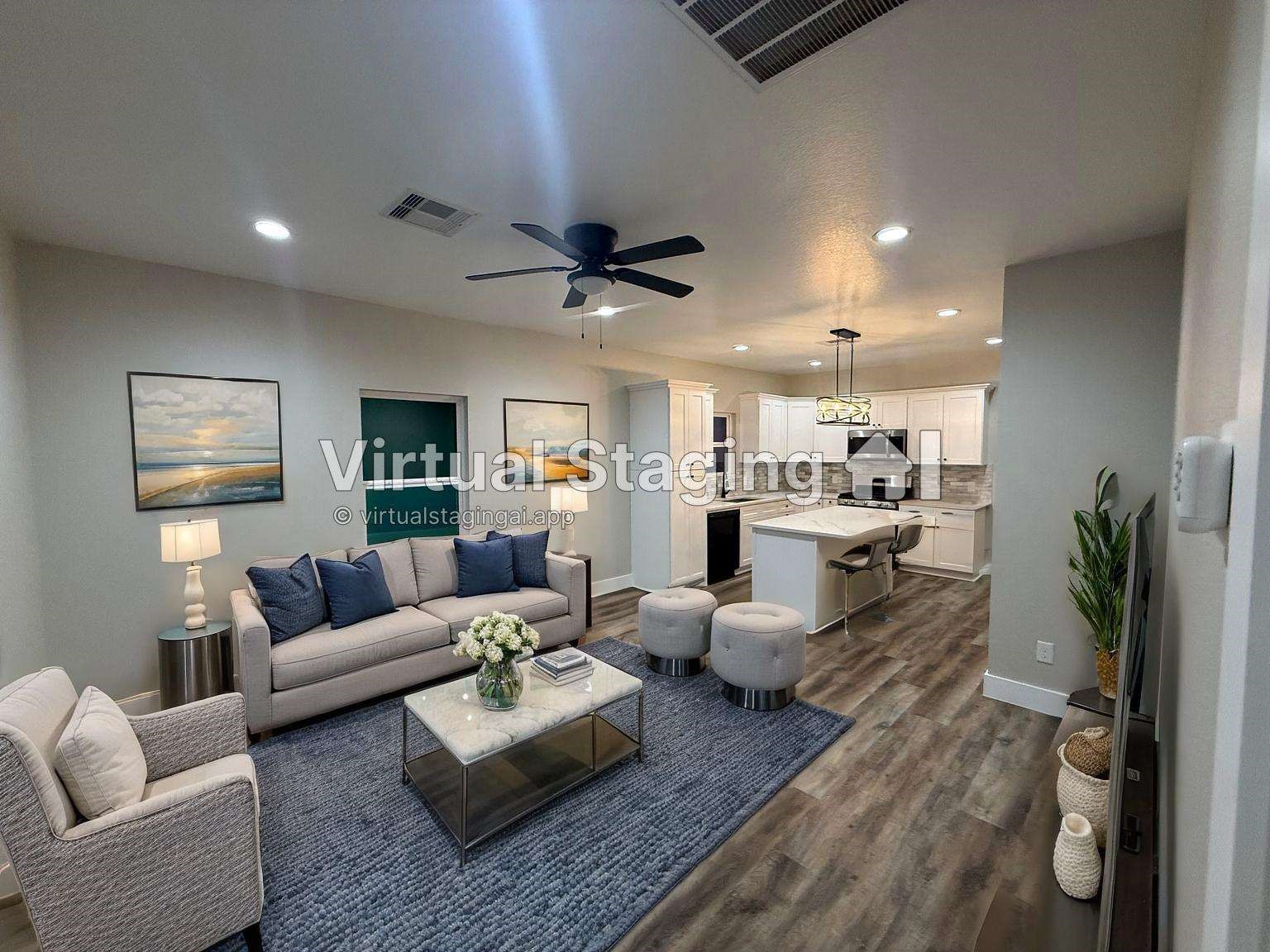 1620 Sam Wilson Street Houston, TX 77020 - Photo 12 of 40 a living room with furniture kitchen view and a wooden floor