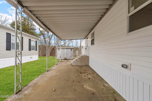 a view of a water with tall buildings