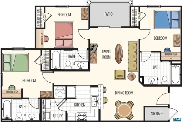 front view of a brick house with a yard