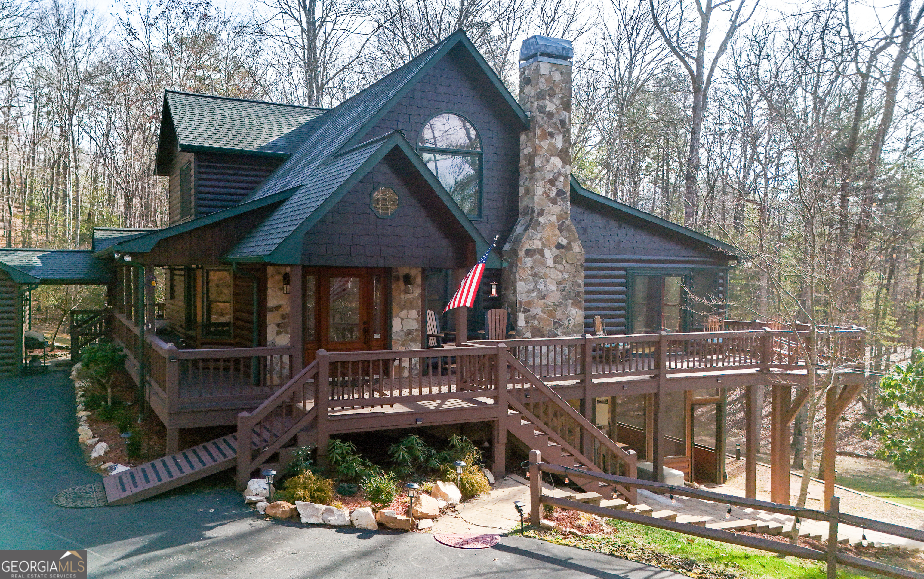 a front view of a house with a porch
