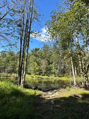 a view of a lake with houses