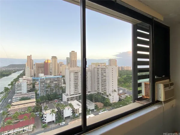 a view of a city from a window
