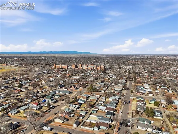 an aerial view of multiple house