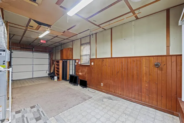 a view of a utility room with lots of racks